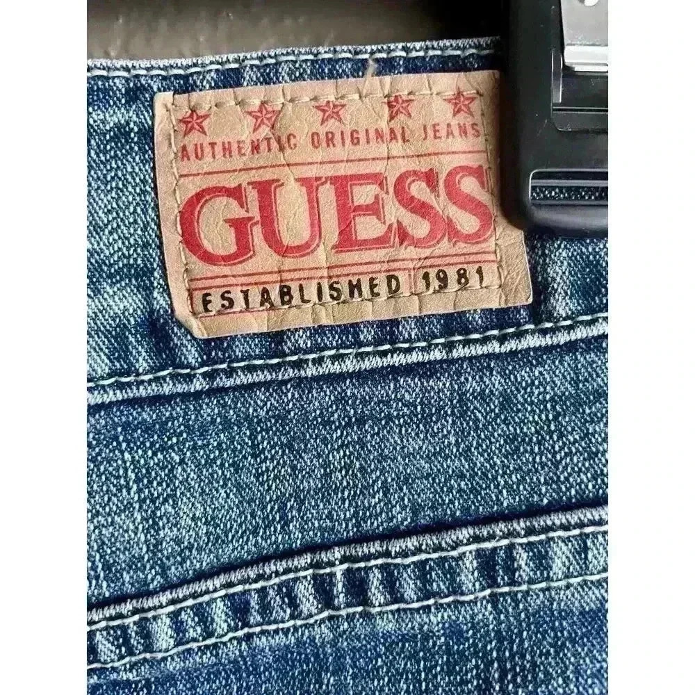 Y2k 2000's Guess mini denim skirt size 29‎ Frayed Hem coastal barn streetware - Picture 6 of 9